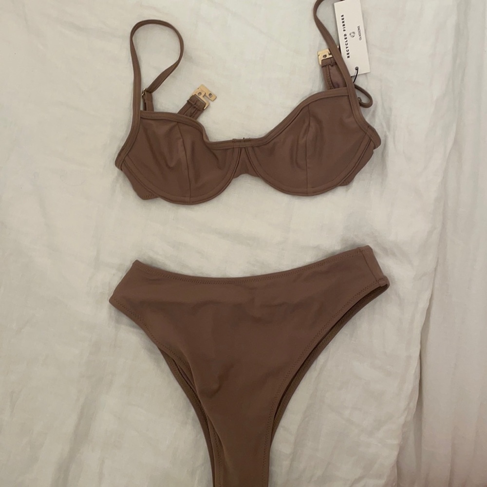 Glassons brown high waisted bikini